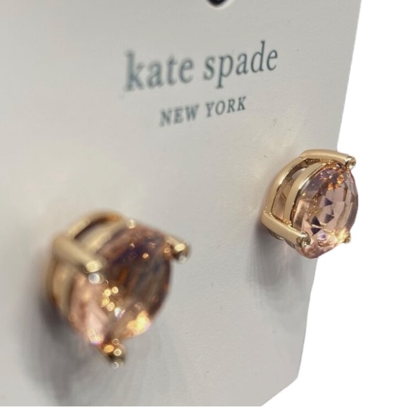 Kate Spade Peach Rise and Shine Studs Cubic Zirconia With Duster Bag Pierced NWT - Picture 10 of 13